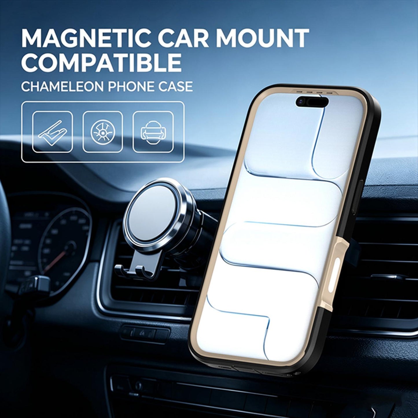 For iPhone 17 Silicone Magnetic Anti-drop Protective Phone Case(Black + Gold)