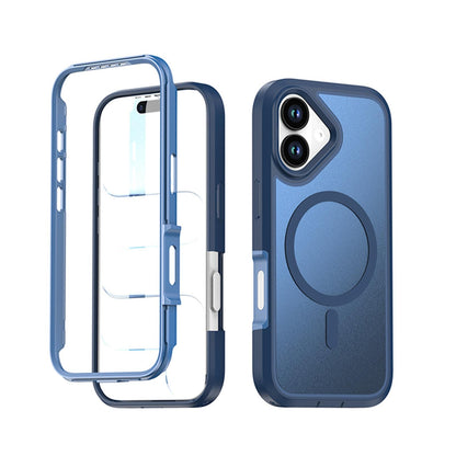 For iPhone 17 Silicone Magnetic Anti-drop Protective Phone Case(Blue)