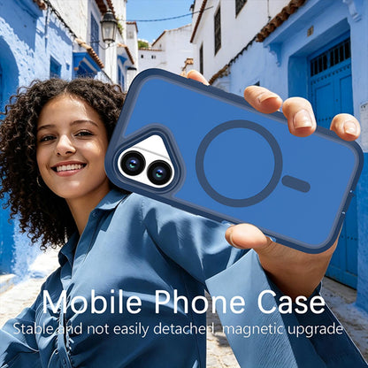 For iPhone 17 Silicone Magnetic Anti-drop Protective Phone Case(Blue)