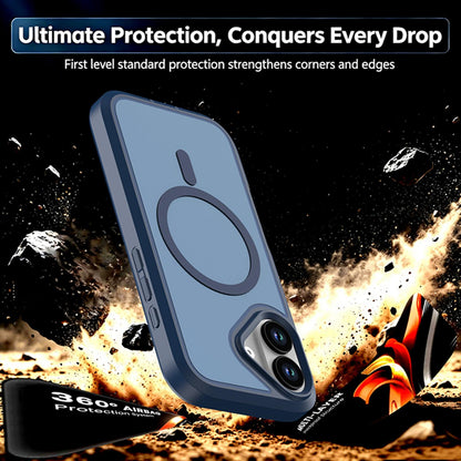 For iPhone 17 Silicone Magnetic Anti-drop Protective Phone Case(Blue)