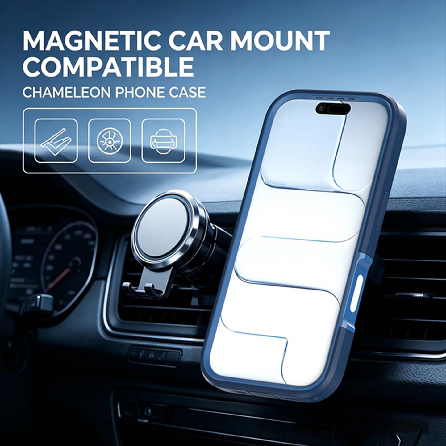 For iPhone 17 Silicone Magnetic Anti-drop Protective Phone Case(Blue)