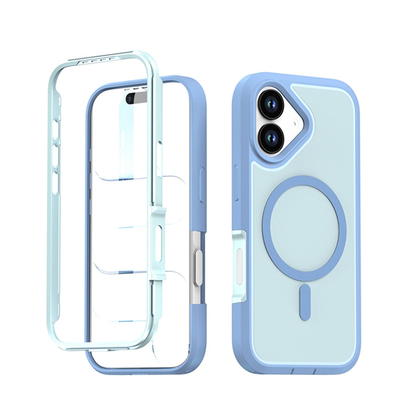 For iPhone 17 Silicone Magnetic Anti-drop Protective Phone Case(Light Blue)