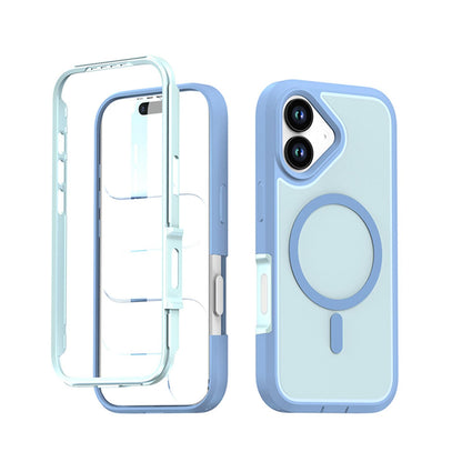For iPhone 17 Silicone Magnetic Anti-drop Protective Phone Case(Light Blue)