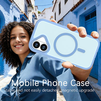 For iPhone 17 Silicone Magnetic Anti-drop Protective Phone Case(Light Blue)