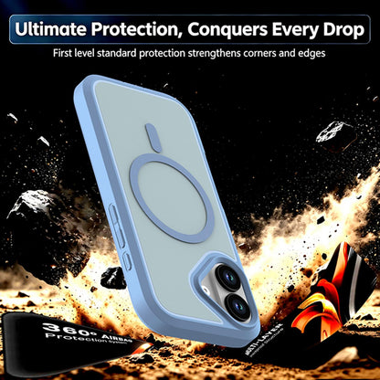For iPhone 17 Silicone Magnetic Anti-drop Protective Phone Case(Light Blue)