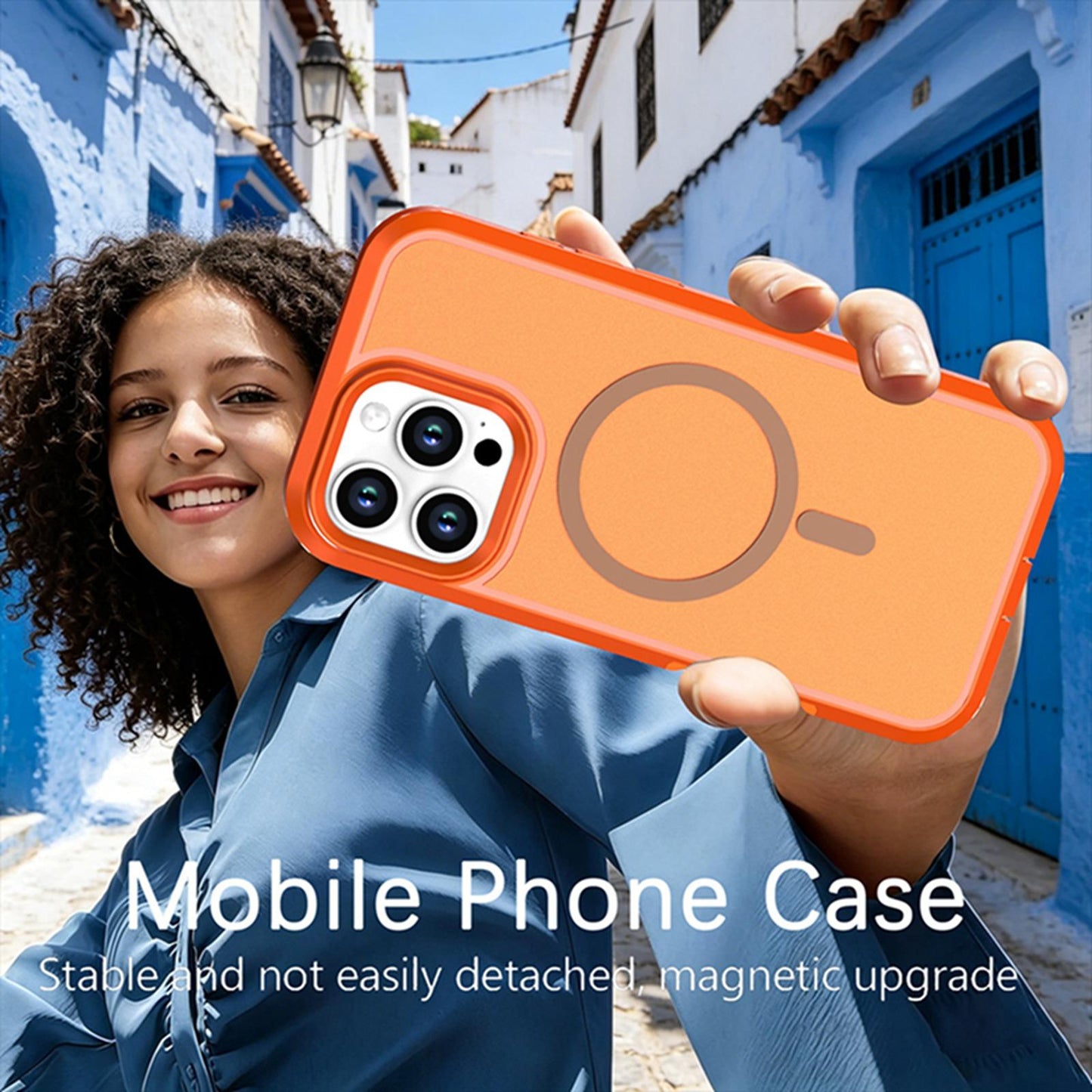 For iPhone 16 Pro Max Silicone Magnetic Anti-drop Protective Phone Case(Orange)