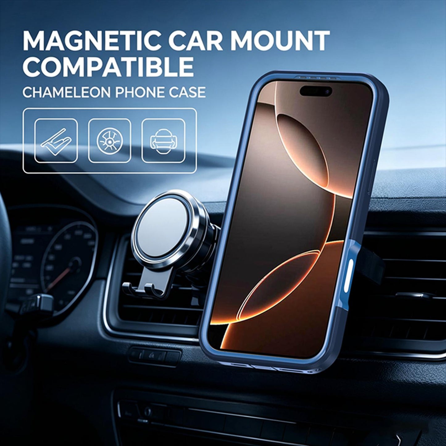 For iPhone 16 Pro Max Silicone Magnetic Anti-drop Protective Phone Case(Blue)