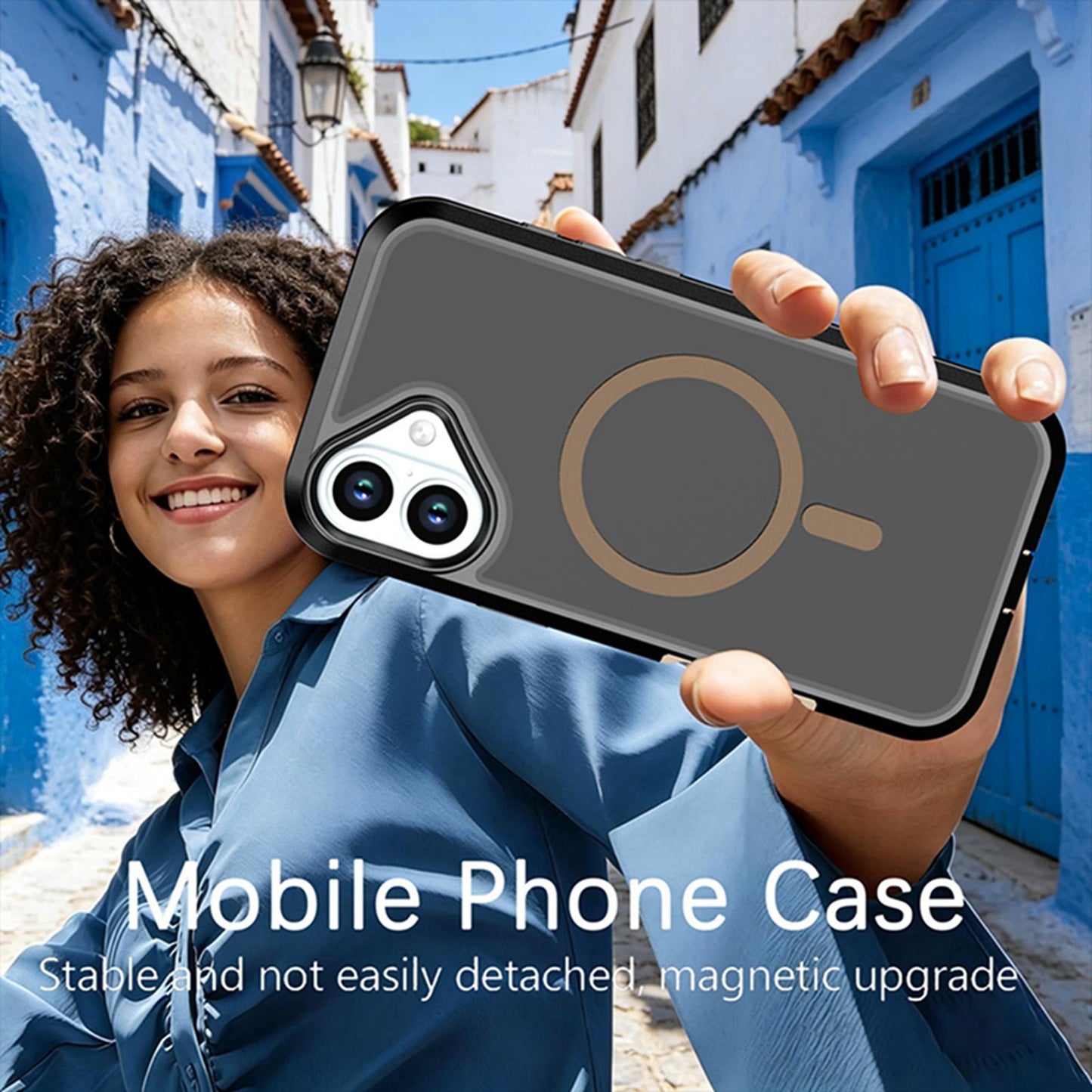 For iPhone 16 Plus Silicone Magnetic Anti-drop Protective Phone Case(Black + Gold)