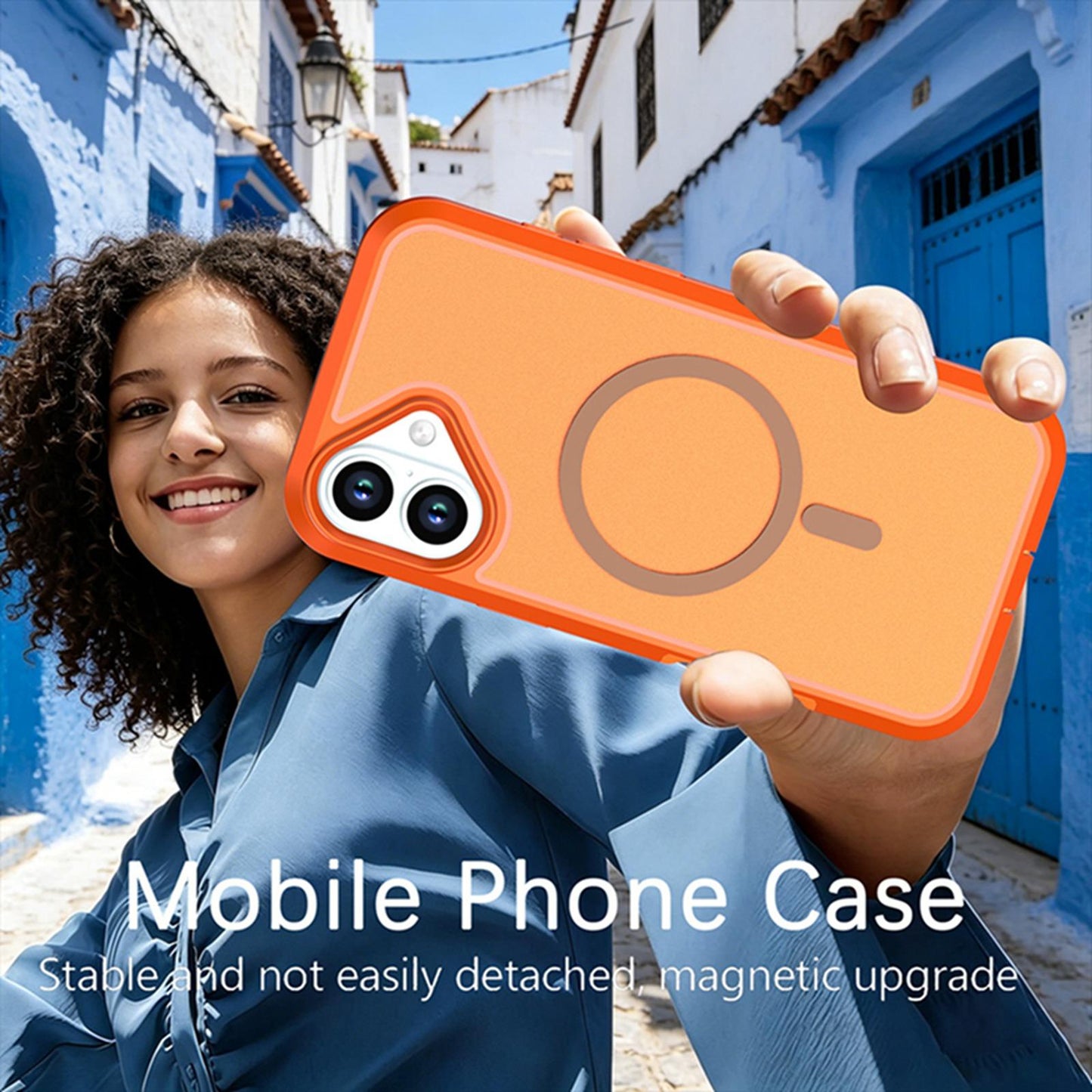 For iPhone 16 Silicone Magnetic Anti-drop Protective Phone Case(Orange)