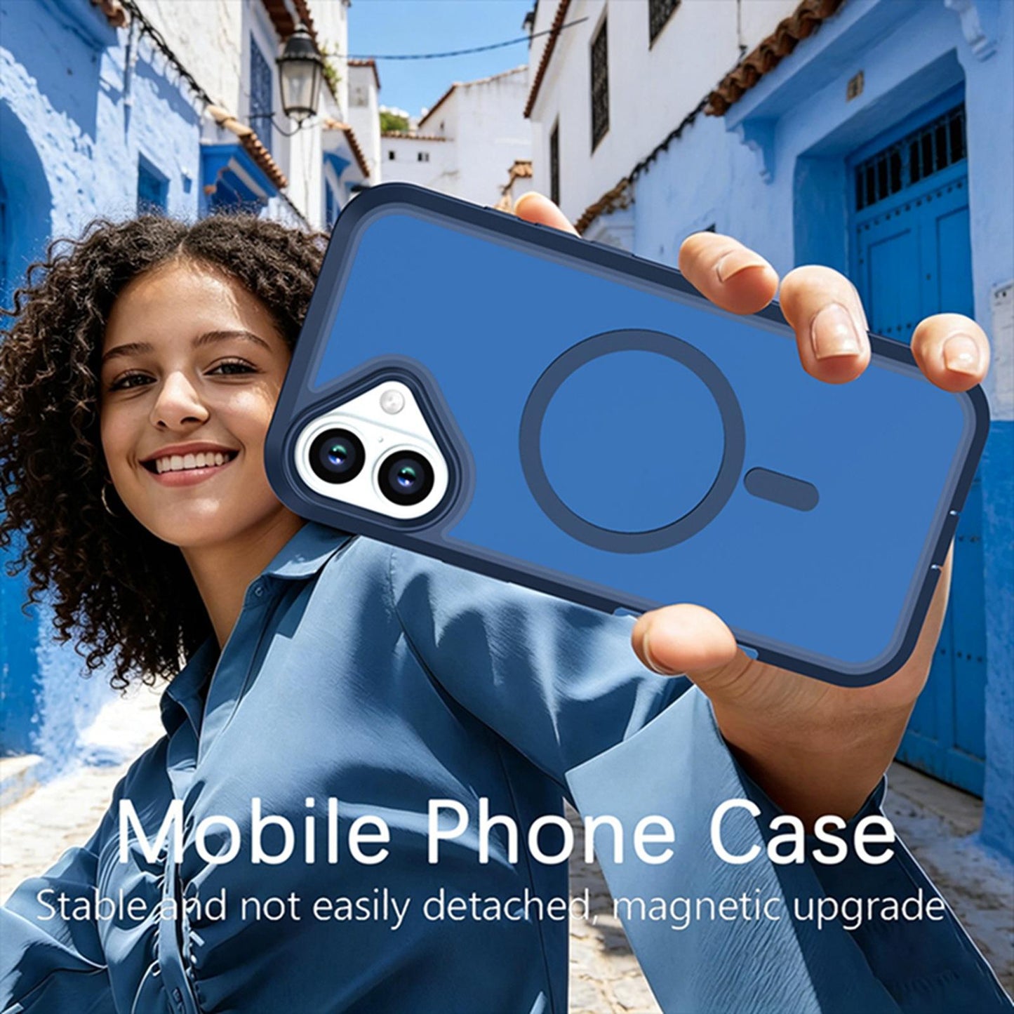 For iPhone 16 Silicone Magnetic Anti-drop Protective Phone Case(Blue)
