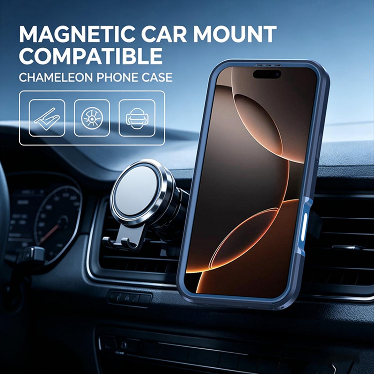 For iPhone 16 Silicone Magnetic Anti-drop Protective Phone Case(Blue)