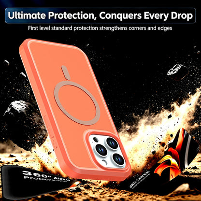 For iPhone 15 Pro Max Silicone Magnetic Anti-drop Protective Phone Case(Orange)