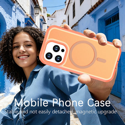 For iPhone 14 Pro Silicone Magnetic Anti-drop Protective Phone Case(Orange)