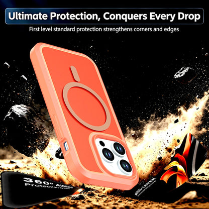 For iPhone 14 Pro Silicone Magnetic Anti-drop Protective Phone Case(Orange)