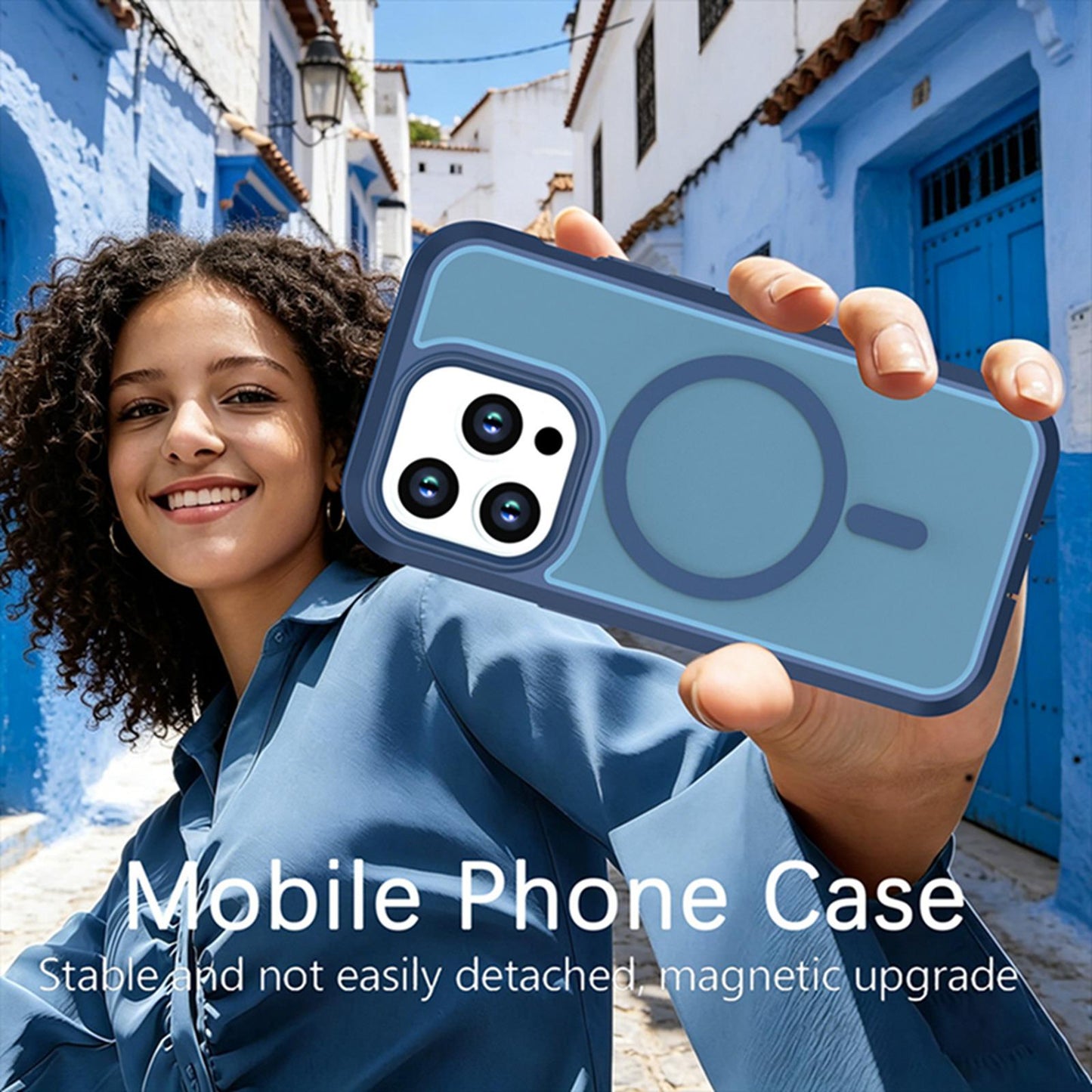 For iPhone 14 Pro Silicone Magnetic Anti-drop Protective Phone Case(Blue)