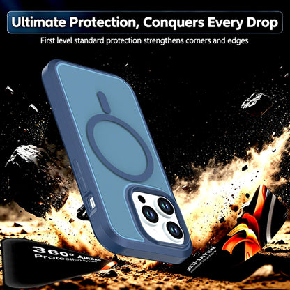 For iPhone 14 Pro Silicone Magnetic Anti-drop Protective Phone Case(Blue)