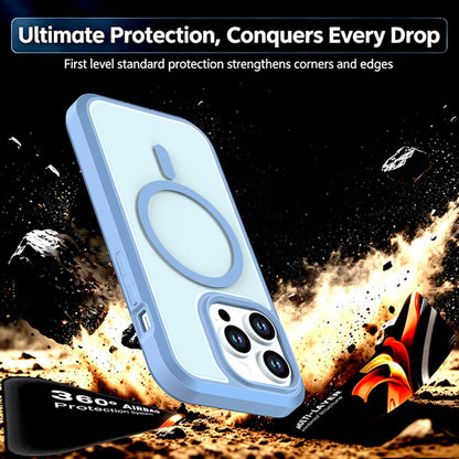 For iPhone 14 Pro Silicone Magnetic Anti-drop Protective Phone Case(Light Blue)
