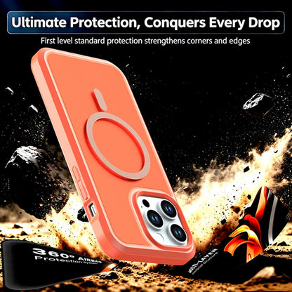 For iPhone 14 Pro Max Silicone Magnetic Anti-drop Protective Phone Case(Orange)