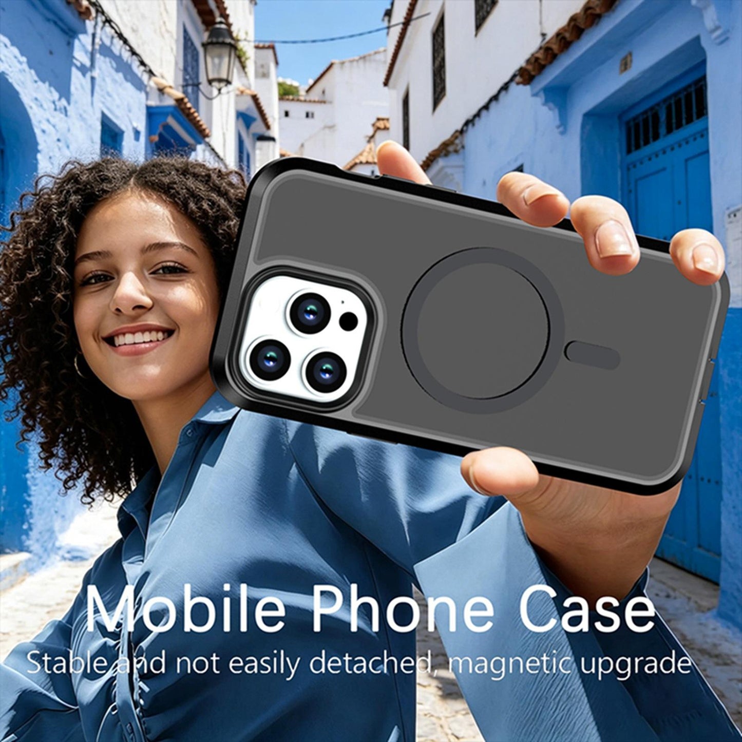 For iPhone 14 Pro Max Silicone Magnetic Anti-drop Protective Phone Case(Black + Black)