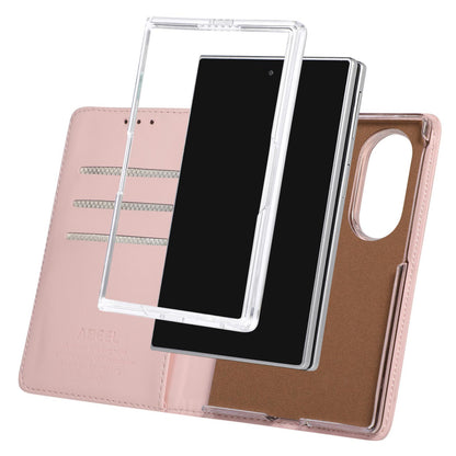 For Galaxy Z Fold8 5G ABEEL AB01 Vegan Leather RFID Phone Case(Pink)