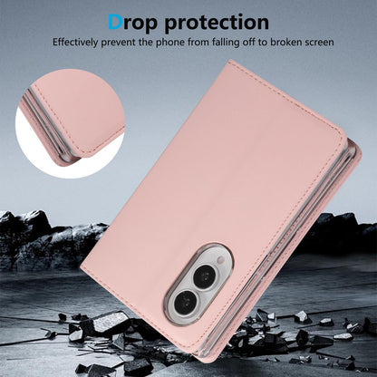 For Galaxy Z Fold8 5G ABEEL AB01 Vegan Leather RFID Phone Case(Pink)