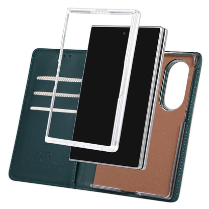 For Galaxy Z Fold8 5G ABEEL AB01 Vegan Leather RFID Phone Case(Green)