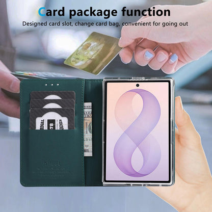 For Galaxy Z Fold8 5G ABEEL AB01 Vegan Leather RFID Phone Case(Green)