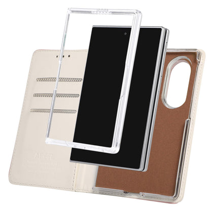 For Galaxy Z Fold8 5G ABEEL AB01 Vegan Leather RFID Phone Case(White)