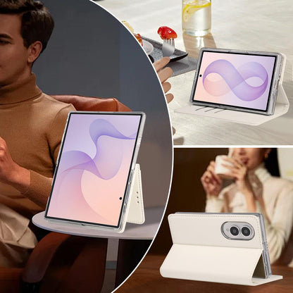 For Galaxy Z Fold8 5G ABEEL AB01 Vegan Leather RFID Phone Case(White)