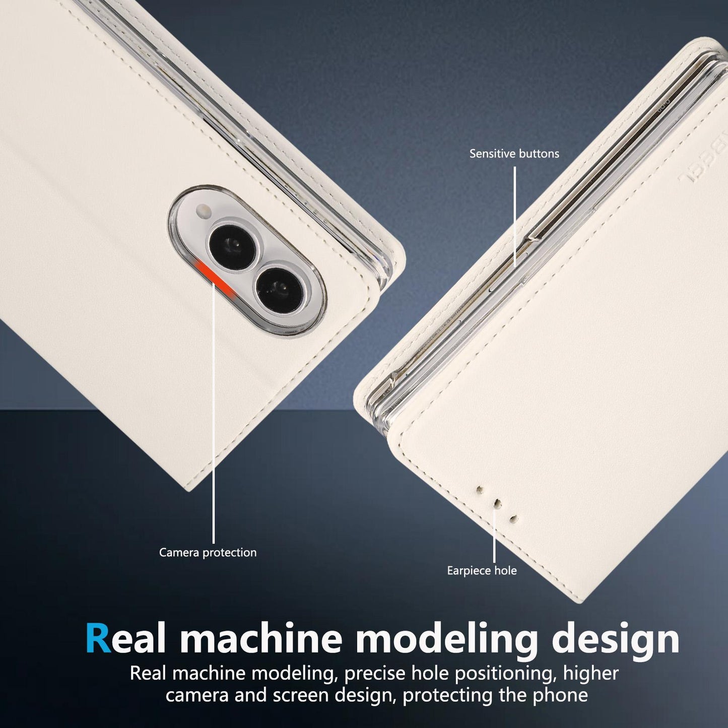 For Galaxy Z Fold8 5G ABEEL AB01 Vegan Leather RFID Phone Case(White)