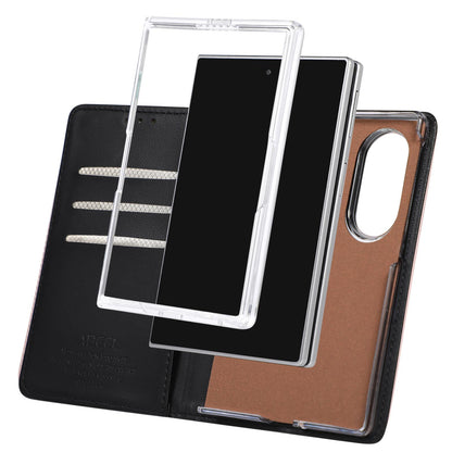 For Galaxy Z Fold8 5G ABEEL AB01 Vegan Leather RFID Phone Case(Black)