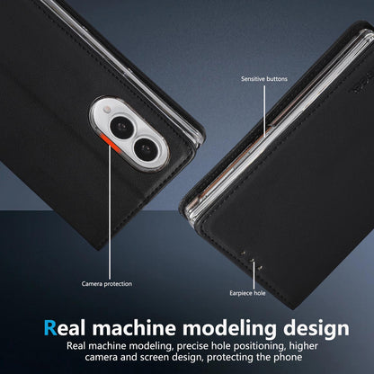 For Galaxy Z Fold8 5G ABEEL AB01 Vegan Leather RFID Phone Case(Black)