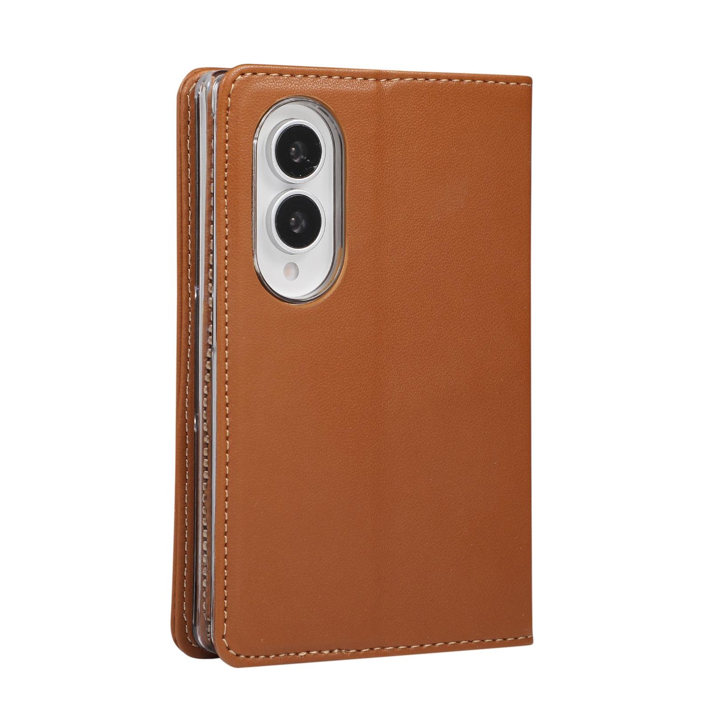 For Galaxy Z Fold8 5G ABEEL AB01 Vegan Leather RFID Phone Case(Brown)