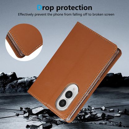 For Galaxy Z Fold8 5G ABEEL AB01 Vegan Leather RFID Phone Case(Brown)