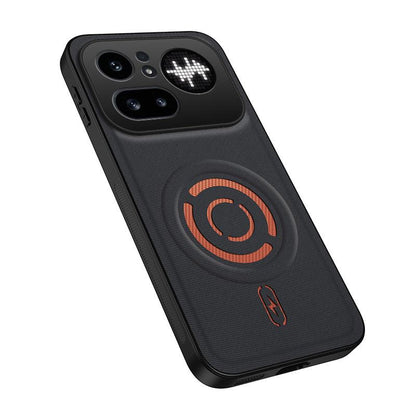 For Nothing Phone 4a Pro WANLONFENG Tech Fabric Texture Magnetic PC Hybrid TPU Phone Case(Black)