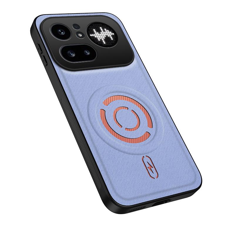 For Nothing Phone 4a Pro WANLONFENG Tech Fabric Texture Magnetic PC Hybrid TPU Phone Case(Blue)
