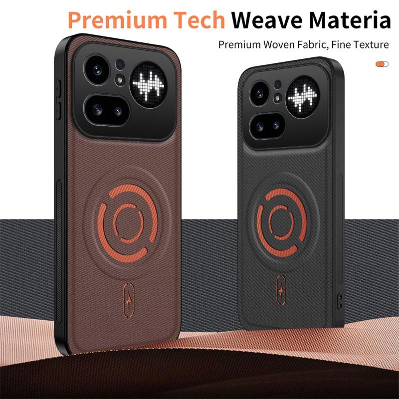 For Nothing Phone 4a Pro WANLONFENG Tech Fabric Texture Magnetic PC Hybrid TPU Phone Case(Blue)