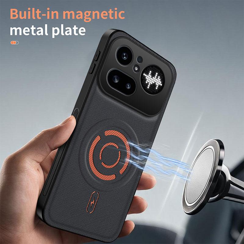 For Nothing Phone 4a Pro WANLONFENG Tech Fabric Texture Magnetic PC Hybrid TPU Phone Case(Blue)