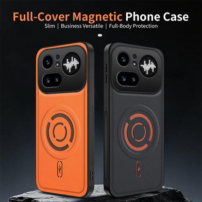 For Nothing Phone 4a Pro WANLONFENG Tech Fabric Texture Magnetic PC Hybrid TPU Phone Case(Blue)
