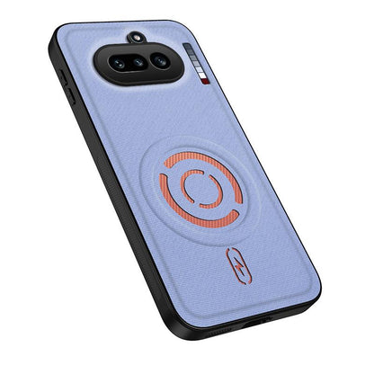 For Nothing Phone 4a WANLONFENG Tech Fabric Texture Magnetic PC Hybrid TPU Phone Case(Blue)