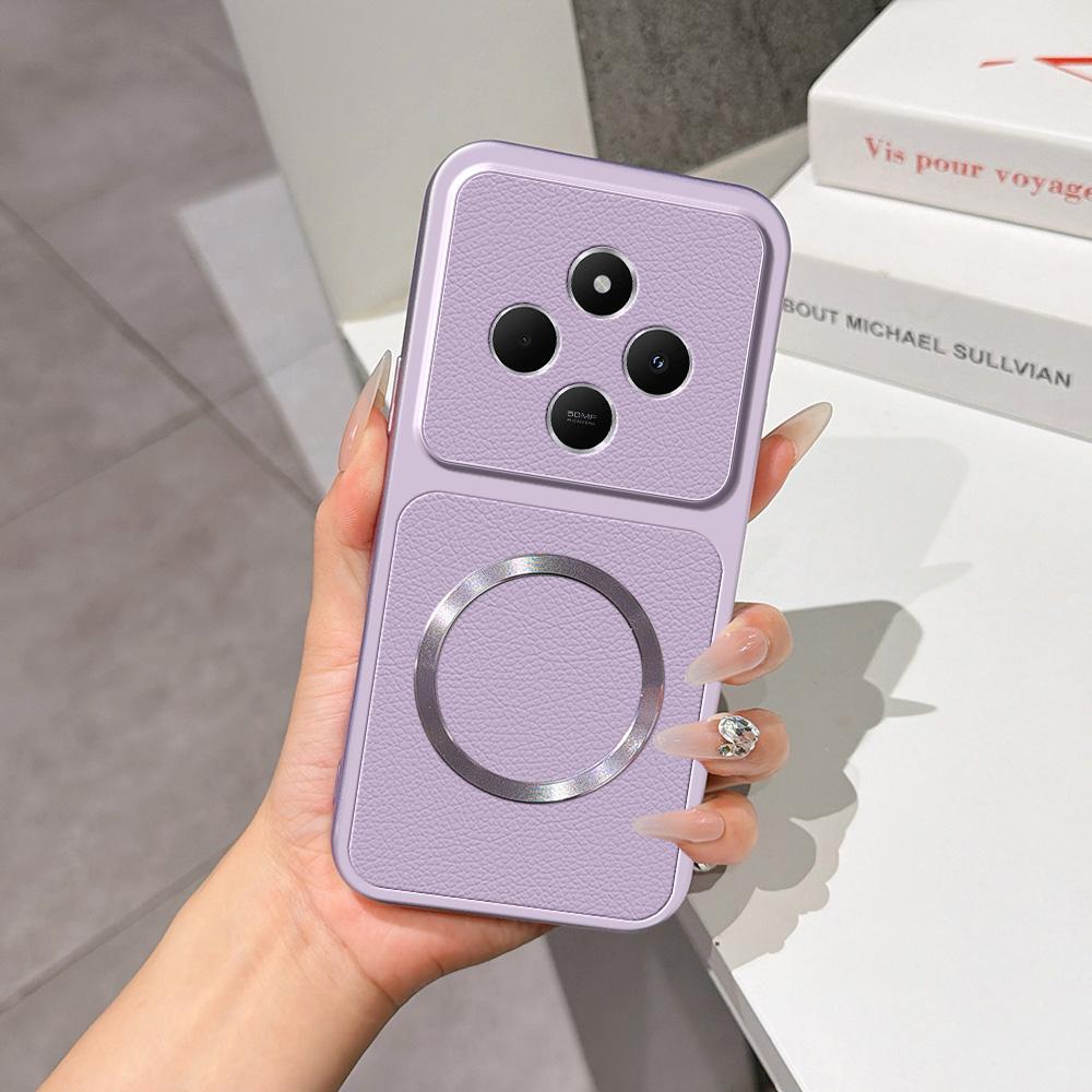 For Redmi 14C 4G / 5G Lambskin Series Magnetic Skin Feel Phone Case(Purple)