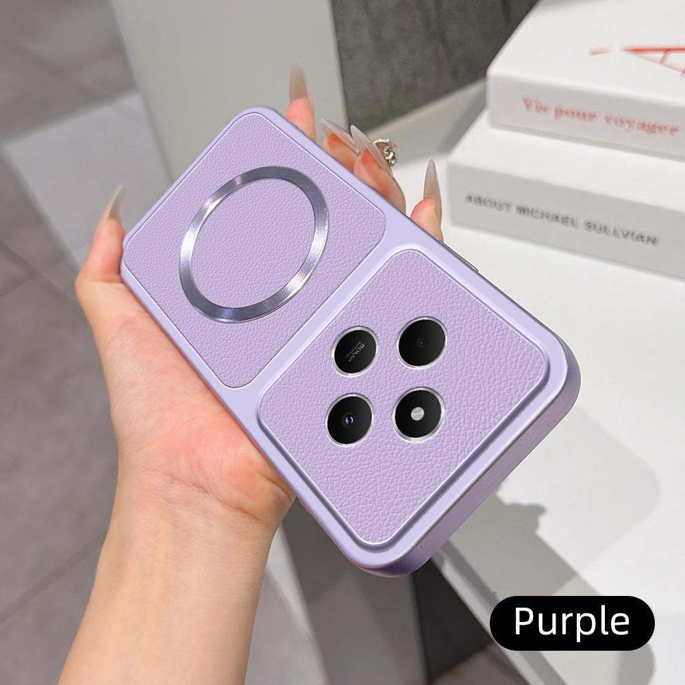 For Redmi 14C 4G / 5G Lambskin Series Magnetic Skin Feel Phone Case(Purple)