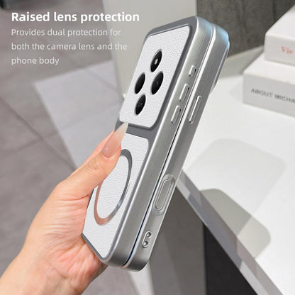 For Redmi 14C 4G / 5G Lambskin Series Magnetic Skin Feel Phone Case(Black)