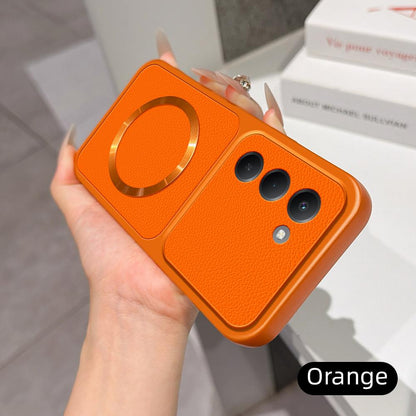 For Redmi 15 5G / 4G EU 171mm Lambskin Series Magnetic Skin Feel Phone Case(Orange)