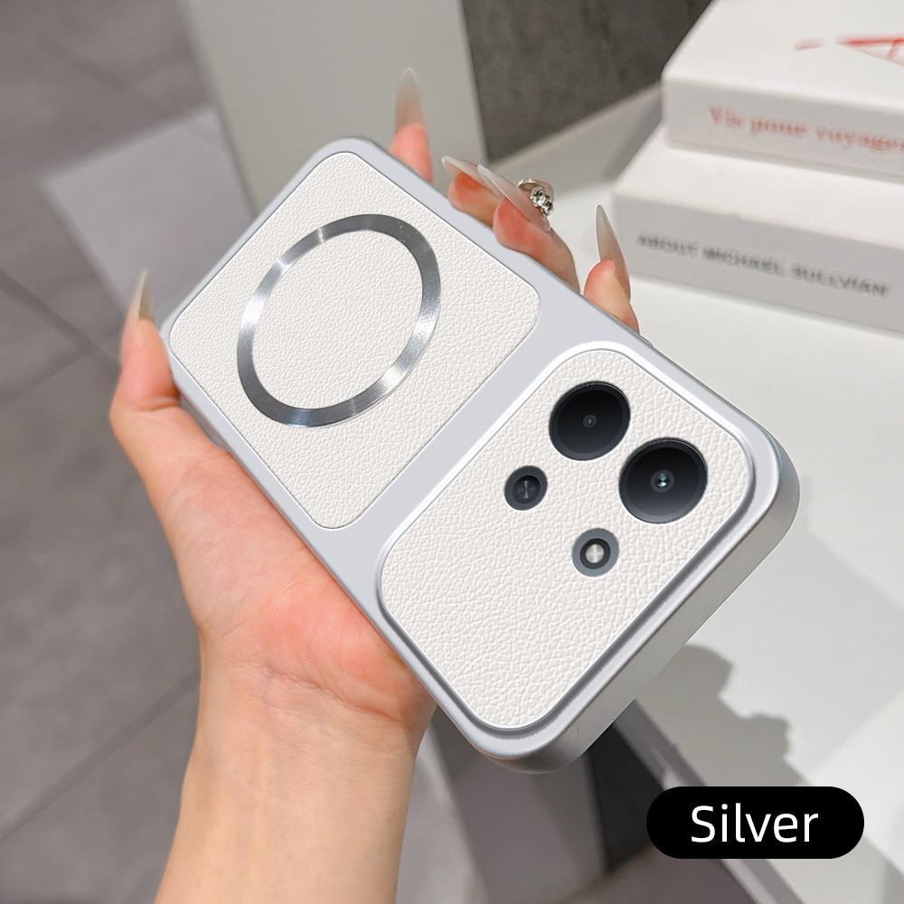 For Redmi 15C 5G / 4G Global 171mm Lambskin Series Magnetic Skin Feel Phone Case(Silver)