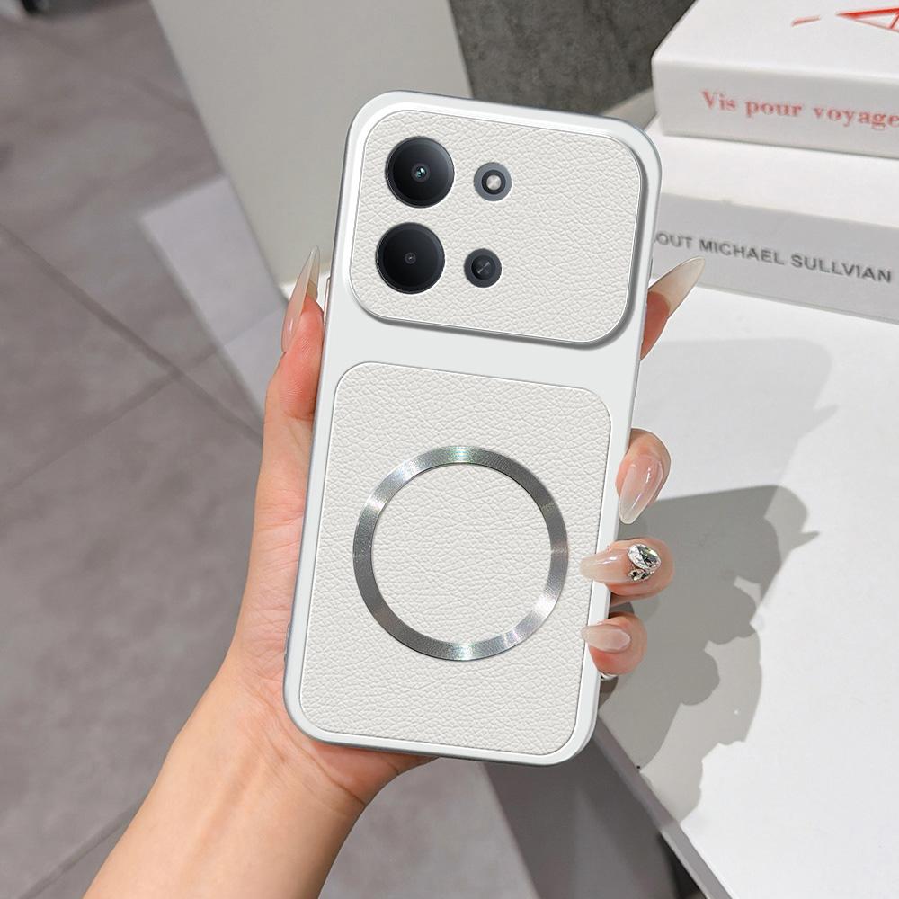 For Redmi 15C 5G / 4G EU 173mm Lambskin Series Magnetic Skin Feel Phone Case(Silver)