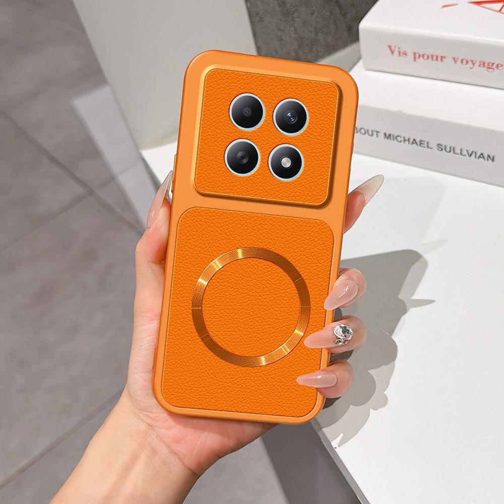 For Redmi Note 15 4G / 5G Global 164mm Lambskin Series Magnetic Skin Feel Phone Case(Orange)