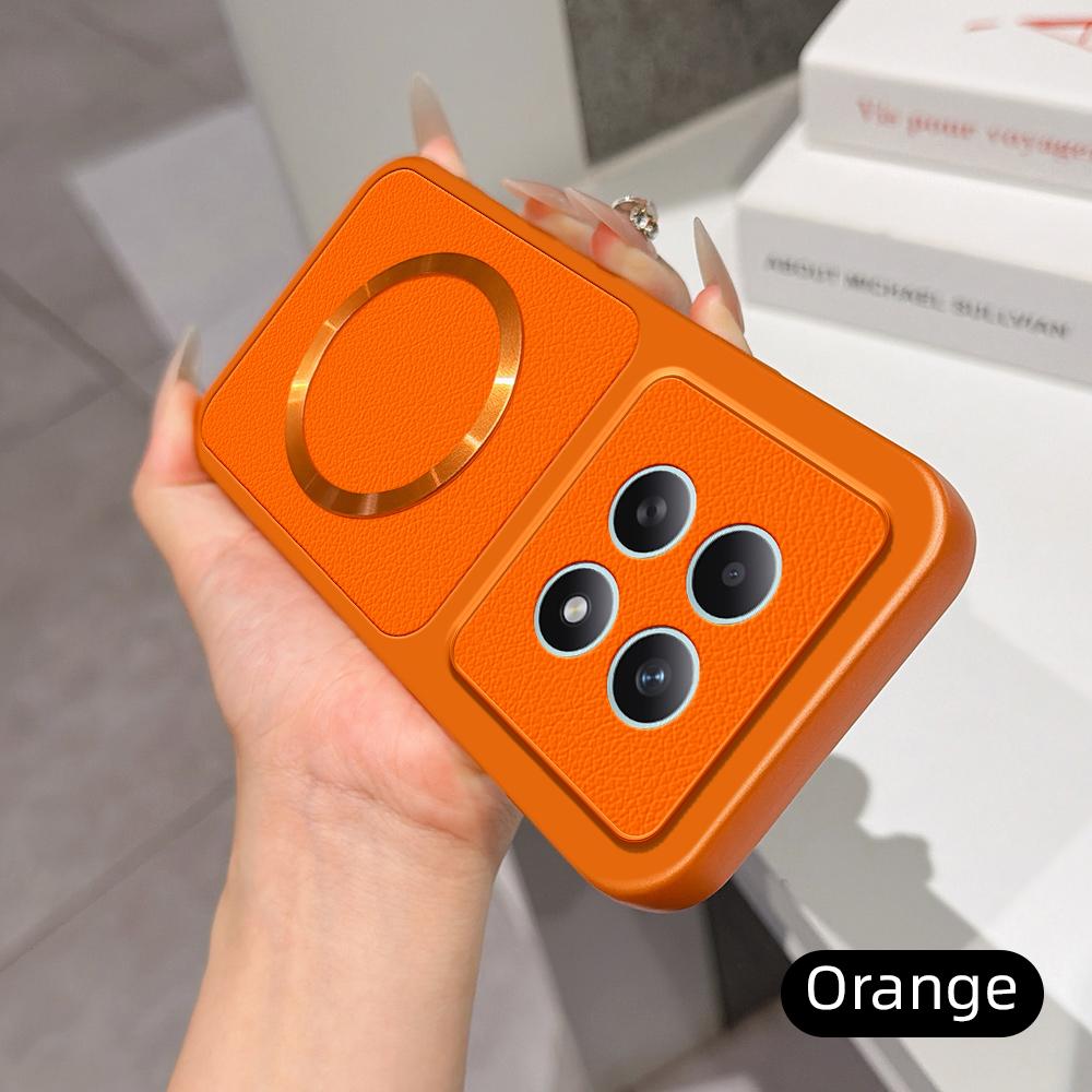 For Redmi Note 15 4G / 5G Global 164mm Lambskin Series Magnetic Skin Feel Phone Case(Orange)