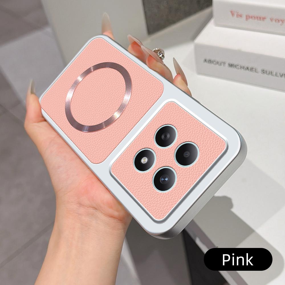For Redmi Note 15 4G / 5G Global 164mm Lambskin Series Magnetic Skin Feel Phone Case(Pink)