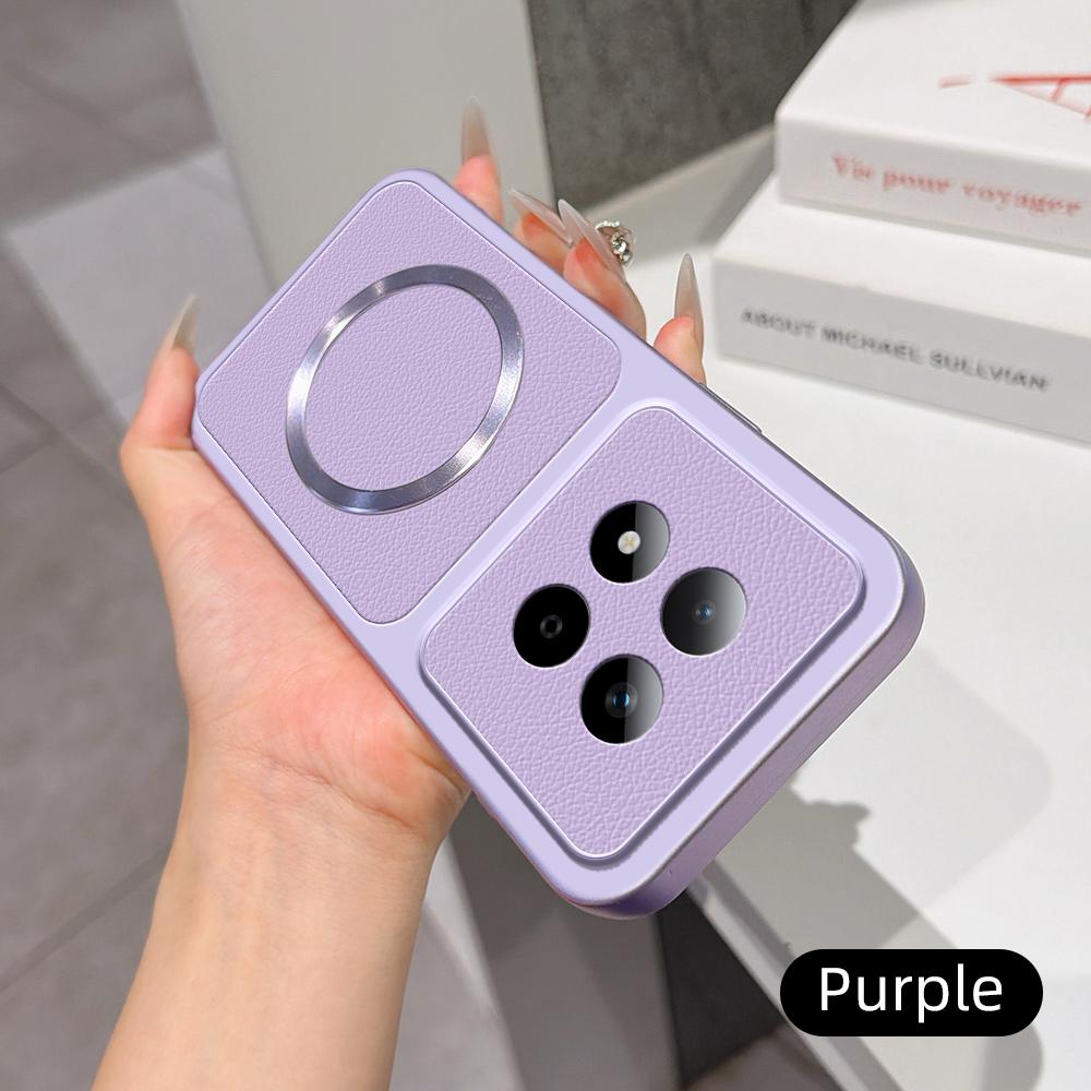 For Redmi Note 15 Pro 5G Global 163.6mm Lambskin Series Magnetic Skin Feel Phone Case(Purple)